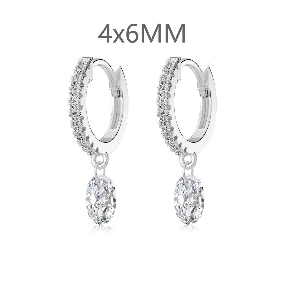 Japanische & Koreanische S925 Sterling Silber Geometrische Zirkon Ohrstecker für Damen - Elegantes, Vielseitiges, Leichter Luxus Modeaccessoire