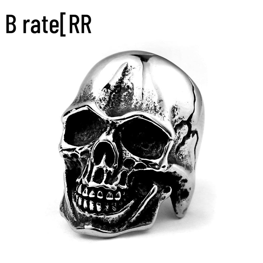 Retro Men's Titanium Skull Ring - Stainless Steel Punk Jewelry