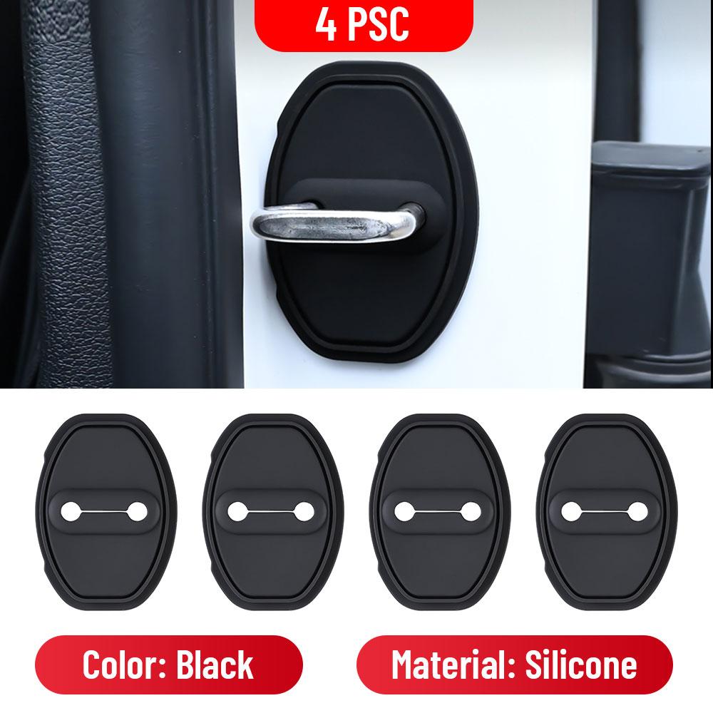 For SKODA YETI  2013-2017 Car Door Shock Absorber Door Lock Protector Silicone Auto Door Lock Latches Cover Accessories 4 PCS