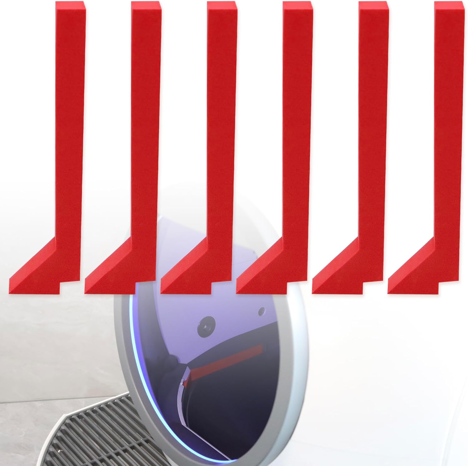 

6 Pack Red Foams for Els Pet Litter Box, Replacement Parts, Precisely Cut EVA Material, Prevents Cat Litter from Spilling