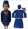 Childrens Halloween Flight Attendant Costume With Uniform Fabric For Kids Stage Play
