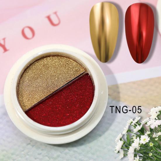 20G Chrome Nail Powder 2 Metallic Holographic Pigment Colors Mirror Effect Powder DIY Gel Nail Art