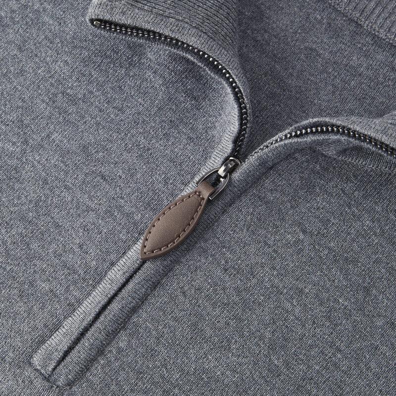 FIRS Men's Wool & Silk Blend Half-Zip Sweater
