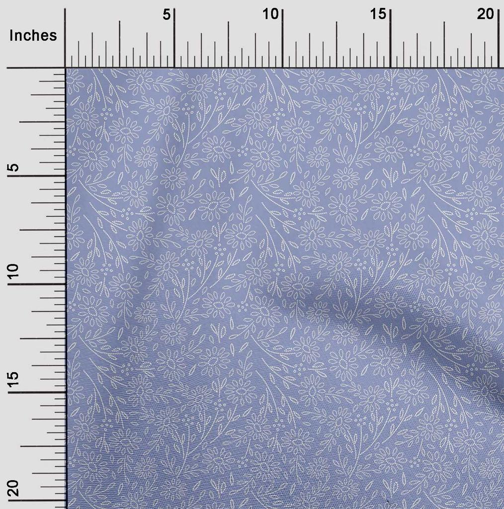 oneOone Cotton Flex Fabric Artistic Floral Sashiko Print Fabric Prints by Yard 40 Inch