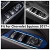 Car Inner Door Armrest Window Glass Lift Switch Button Panel Cover Trim Stainless Accessories For Chevrolet Equinox 2017 -