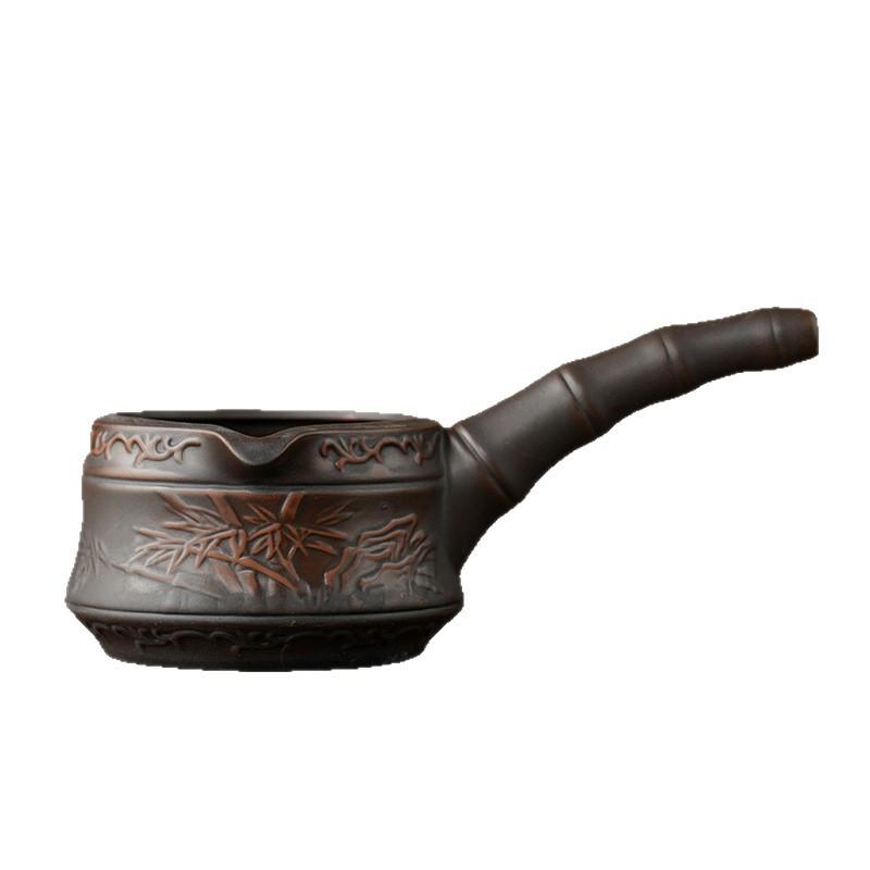 Purple pottery side handle fair cup household tea moisture tea set tea sea relief high-end ceramic tea cup kung fu tea set accessories