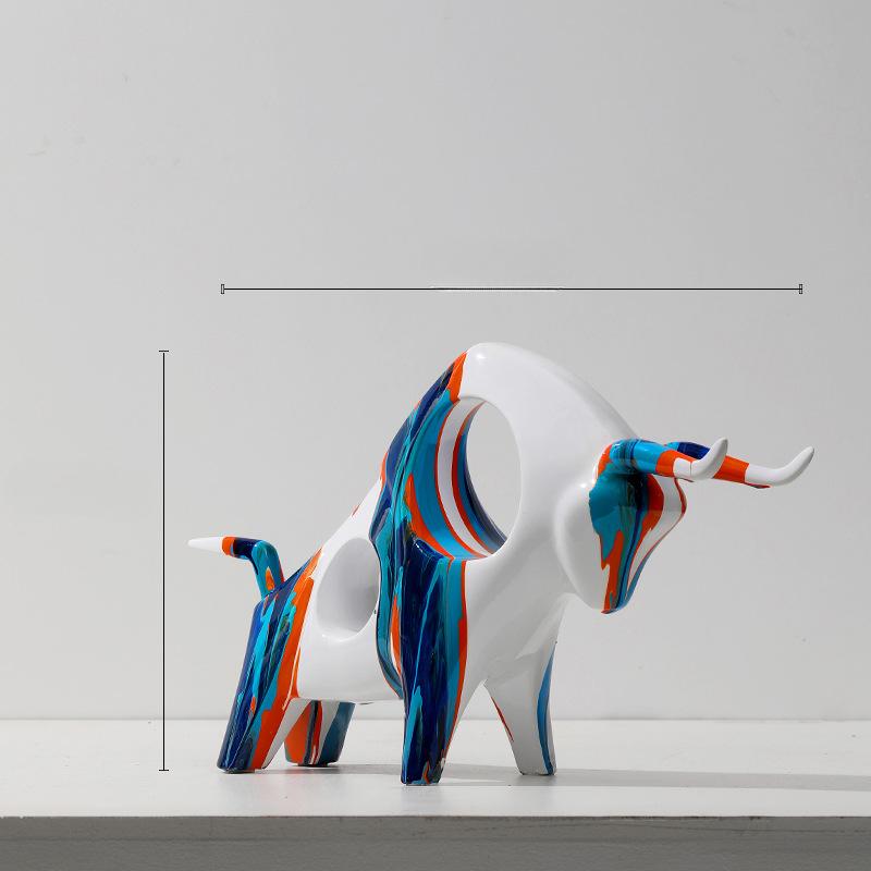 Art Abstract Cow Ornaments Animal Creative Nordic Living Room TV Cabinet Entrance Desktop Home Soft Decoration Crafts