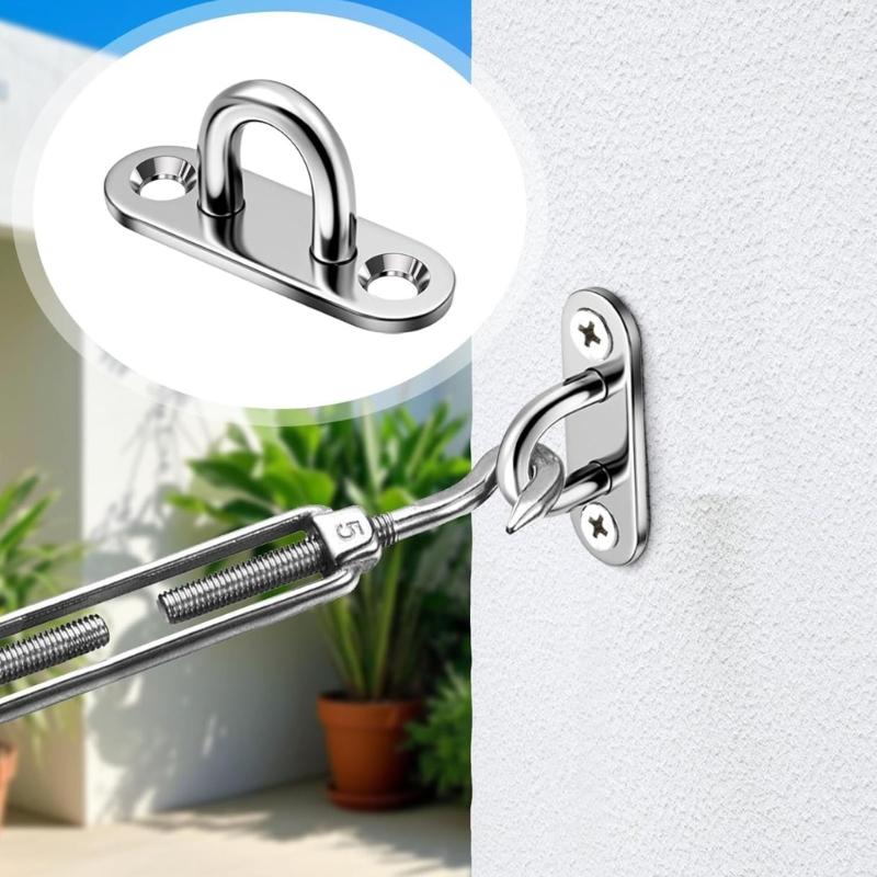 10PCS Reinforced Oval Shaped Miniature Hook Strong Steel Mounting Hardware for Ceiling Curtain Rope Installation