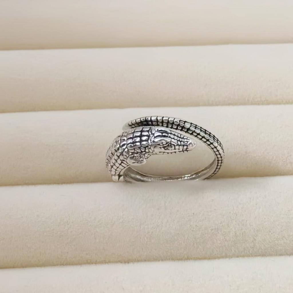 Verstellbarer Retro Krokodil Offener Ring - Unisex Trendiger Modeschmuck