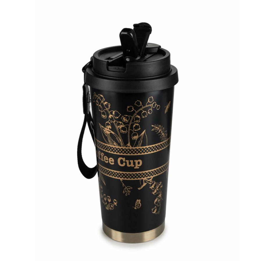 316 Vacuum Flask Coffee Cup Light Luxury Accompanying Lily of the Valley Flower Water Cup Light Luxury Style