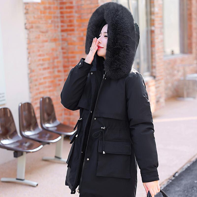Women's Korean Version of Loose Pie To Overcome Short Hooded Cotton-padded Jacket Winter Waist Detachable Liner Cotton-padded Jacket