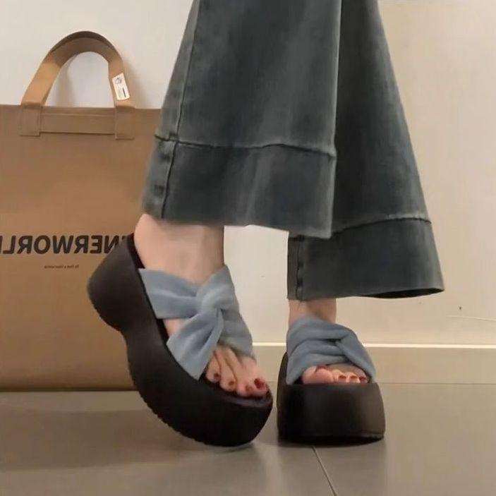2025 Summer New Flat Bottom Half Tray Versatile Internet Celebrity Soft Bottom Slippers Spring and Summer Wear Women's Bag Head Drag