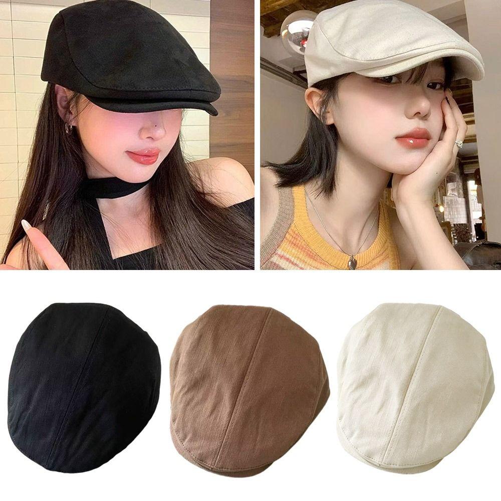 Fashion Soft Beret Hat Casual Retro Painter Hat Peaked Hat British Style Newsboy Hat Men Women