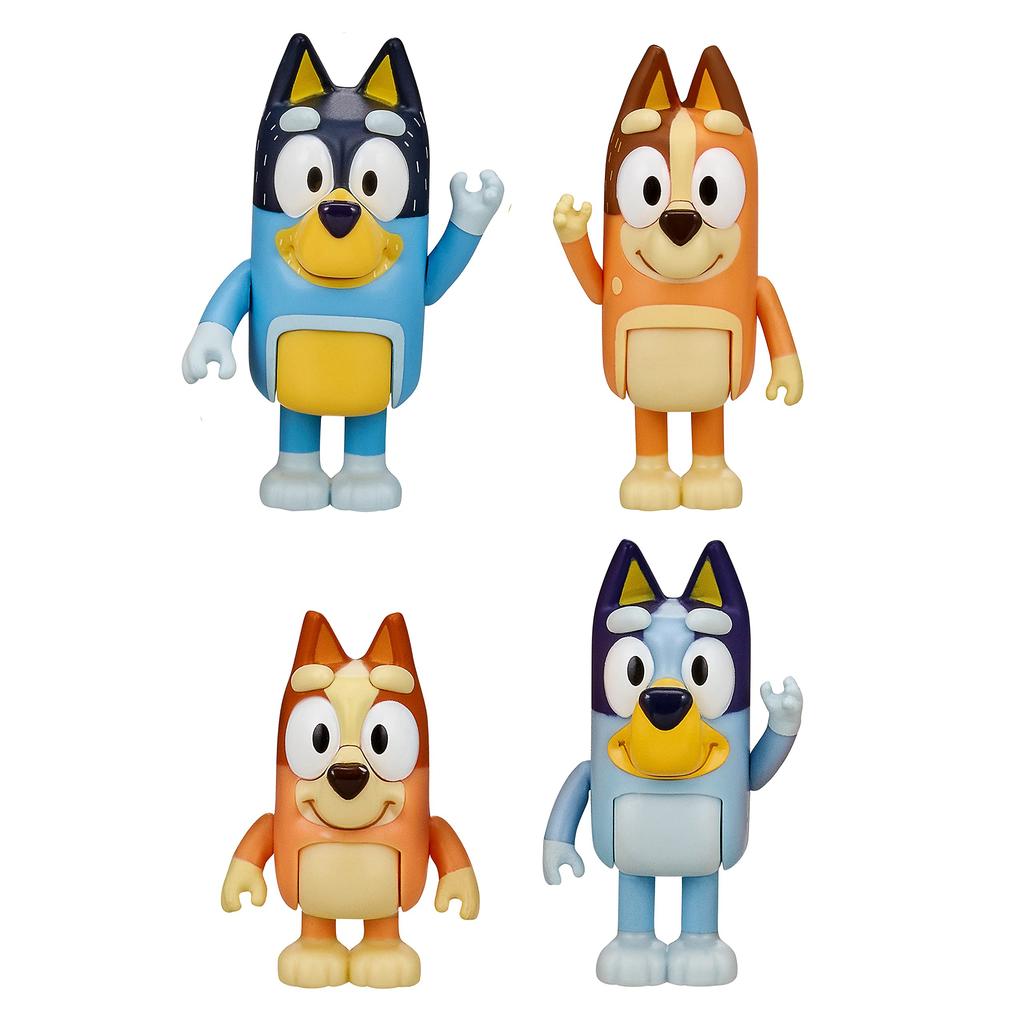 Bluey 2.5-3 inch Poseable Figure 4-Pack with Bluey Bingo