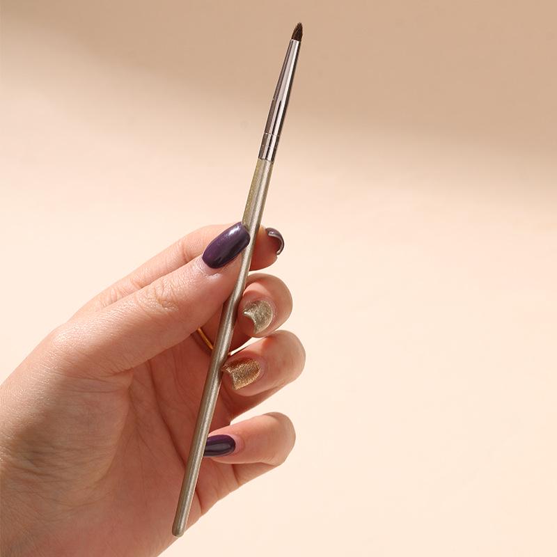 Champagne Gold Soft Bristle Makeup Brush Set - Stippling, Blush, Contour, Loose Powder Brushes with Animal Wool.