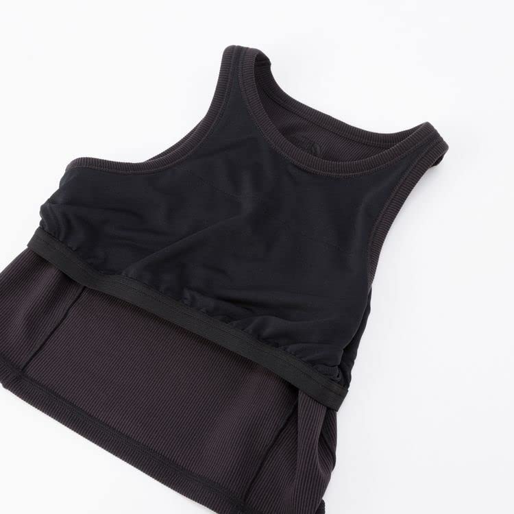 North Nature Active Bra Top Sweat Absorbent Quick Drying Antibacterial Odor Resistant UV Care Mixed Color Charcoal L [The Face] Women's