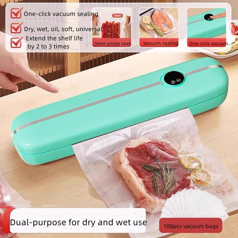 Seal Fresh, Stay Fresh: Smart Auto Vacuum Sealer for Home Food Preservation with 100pcs Vacuum Bag
