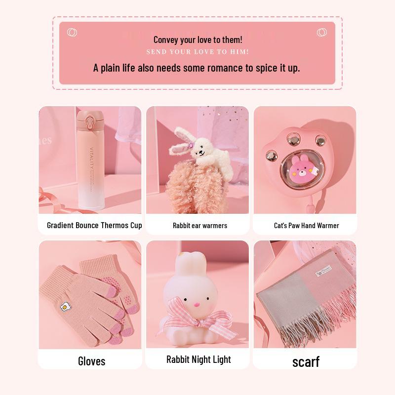 Autumn Winter Gift Set: Scarf & Insulated Cup for Her Birthday