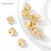 Beads Separators 14K Gold Plated Irregular Smooth Spacer Beads For Bracelet,Brass Loose Beads,DIY Jewlery Making Accessories