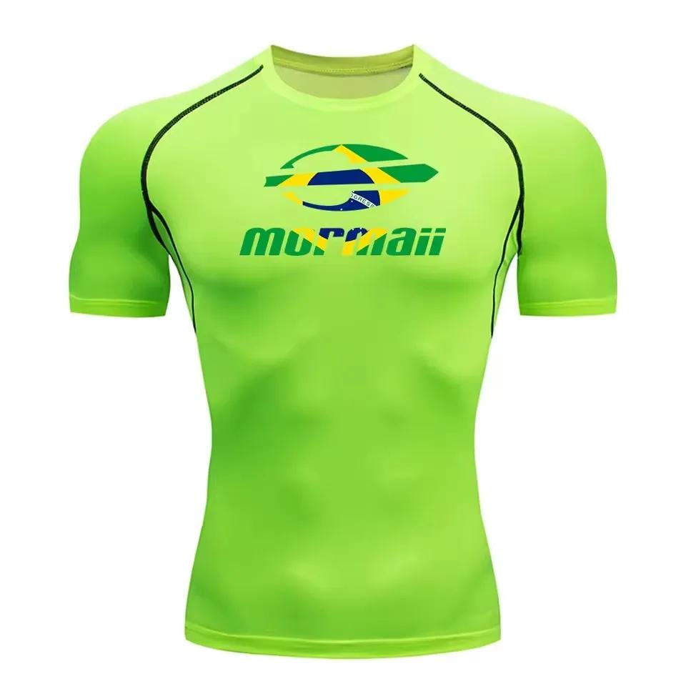 Camiseta Rash Guard de Manga Corta Ajustada para Hombre, Traje de Baño, Flotador, Protección UV contra Medusas