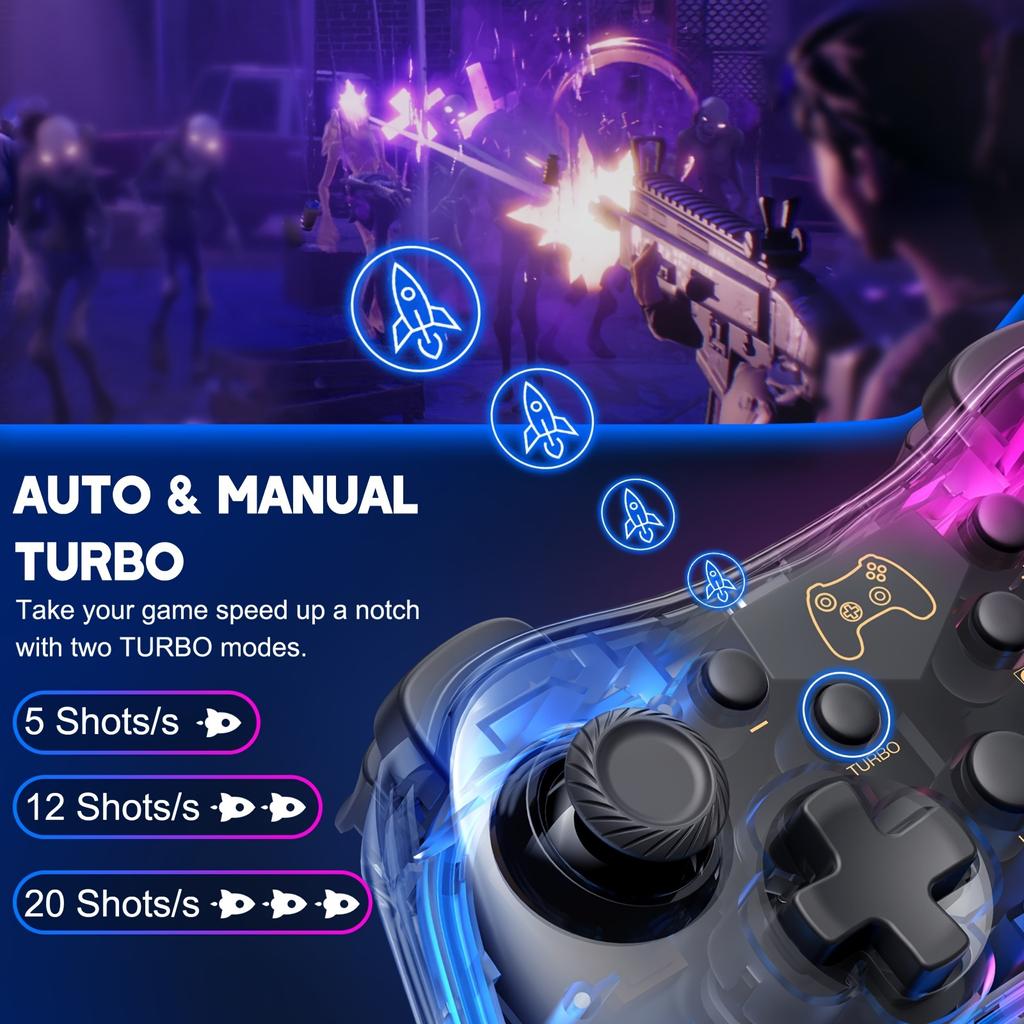 Kontroler przełącznika kompatybilny ze switchem/lite/kontrolerem OLED Kontroler Switch Pro z funkcją budzenia RGB Breathing LED