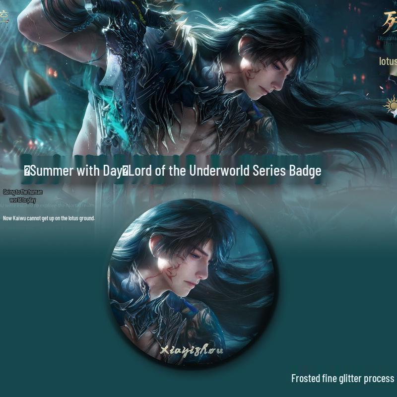 Summer Day Badge: Lord of the Underworld Baji & Love and Deep Space Yi You Pendant Standee Brooch 58mm