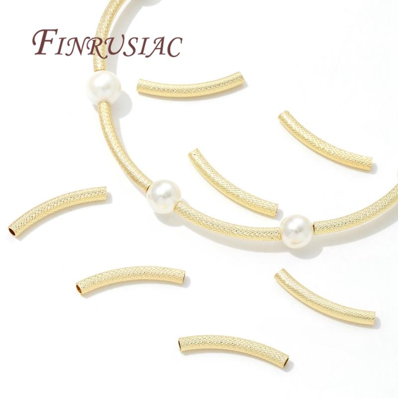 18K Real Gold Plated Brass Tube Spacer Beads Connectors For Handmade DIY Bracelet Necklace Jewelry Making Supplies Accessories