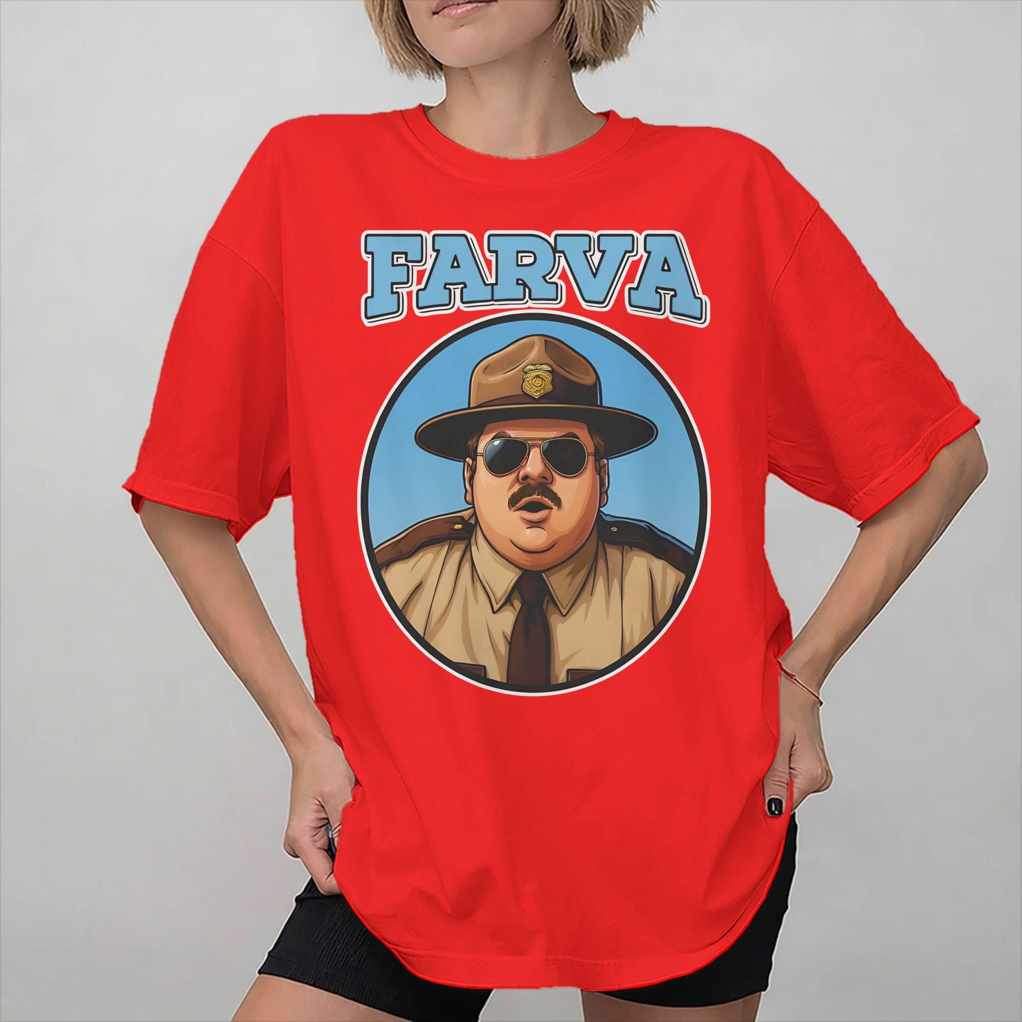 Unisexs Womens Super Troopers Rodney Farva Shirt Pure Cotton Graphic Print TShirt Clothing Outfits S