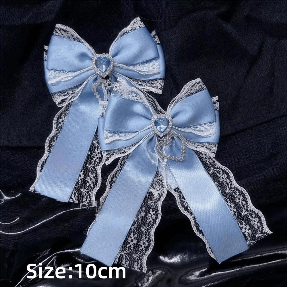 1/2PCS Ribbon Lace Bow DIY Ribbon Bowknot Kit Heart Diamond Clip Double Layer Bow Pendant ItaBag Bow Accessories Lace Edge