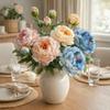 2 Heads Silk Peony Fake Flowers Silk Cloth Fake Flowers Bouquet  Table Centerpiece
