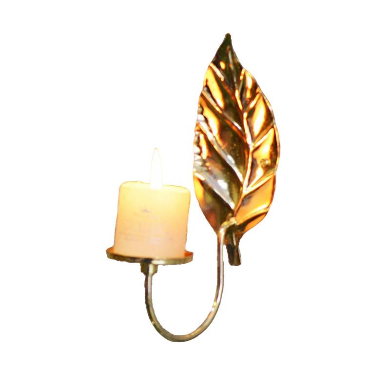 1PC Candle Stands Leafs Iron Birthday Party Candlestick Home Decoration Metal Background Wall Wall Hanging Durables