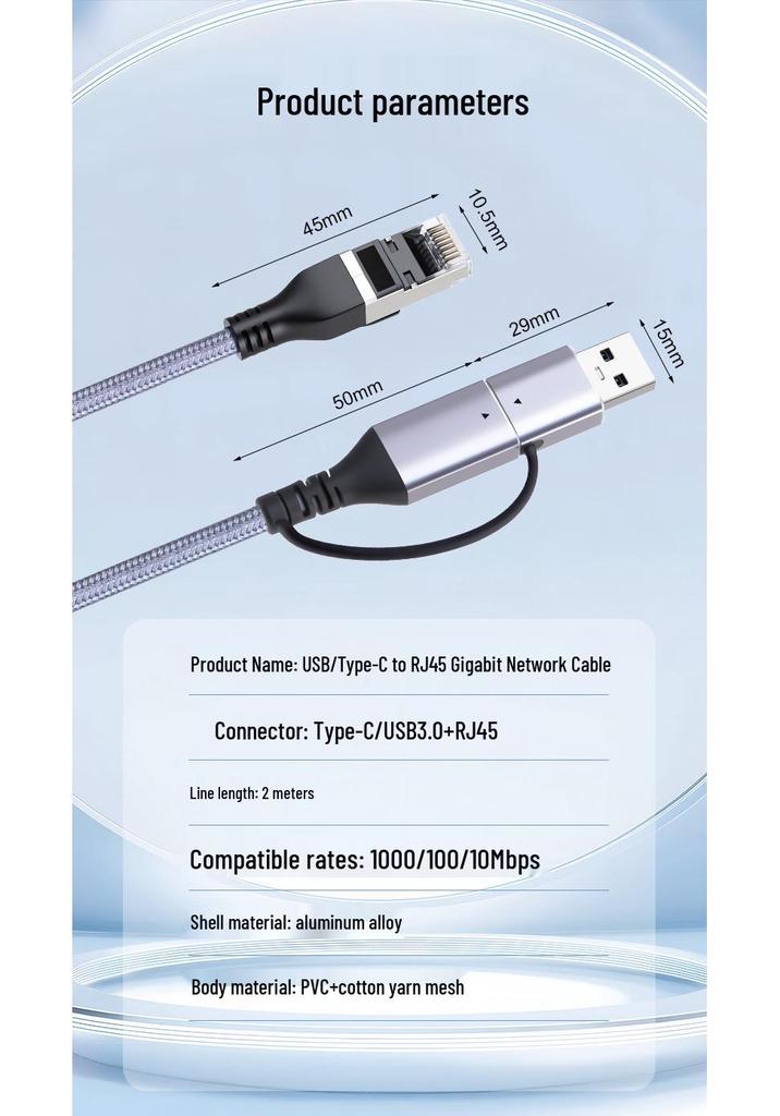USB 3.0 Type-C To RJ45 Gigabit Ethernet Adapter