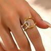 Trendy Open Stainless Steel Geometric Adjustable Women's Ring