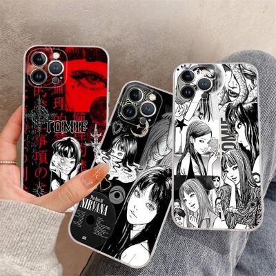 Coque Horreur Tomie en TPU Silicone Pour IPhone 11 12 13 14 15 16 17 Pro Max Anti-choc Dos Transparent