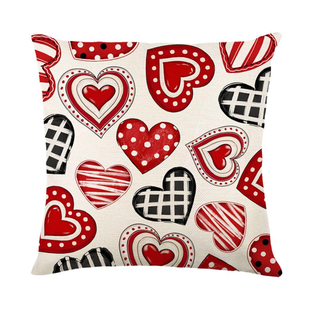 Sofa Pillow Cover Valentine's Day Printed Sofa Cushion Cover Love Letter Pillow Cover