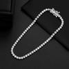 Authentic 925 Sterling Silver Tennis Bracelet Clear Cubic Zirconia Silver Bangle Girls Party Jewelry Hand Chain Sb61