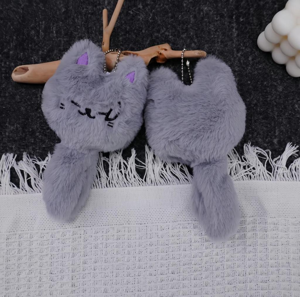 Anime JK Gojo Satoru Plush Keychain Cosplay White Cat Cosplay Gojo Pendants Backpack Key Ring Halloween Party Decoration