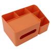 Taschentuchbox-Organizer mit Deckel Kunststoff Exquisite glatte Oberfläche Taschentuch-Schreibtisch-Organizer für Zuhause Büro Orange