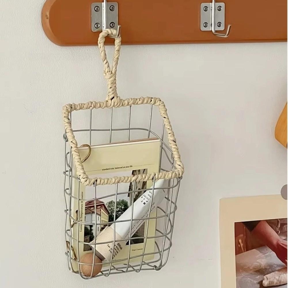 Woven Wire Wire Storage Basket Hollow out Storage Bin Decoration Storage Basket Home