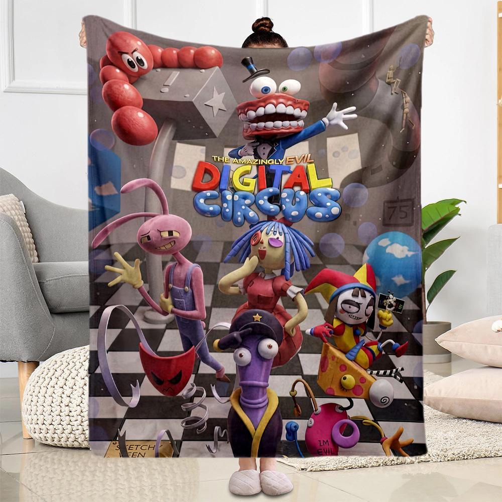 Digital Circus Blanket Durable Comfort Great for Seaside Bed Sofa Four Seasons Universal Warmthful Decor Suitable for Gifting Relatives and Friends