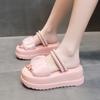 fashion Summer High Platform Women Sandals Slip-On 7 CM Wedges Bling Shoes Fashion 2024 Outside Chunky Sandals Beach Casual Slides Woman