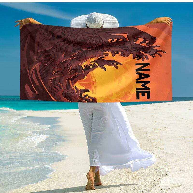 Personalized customized proof beach towel with The Walking Dead pattern - soft, absorbent,quick-drying,perfect swimming,camping&bathing
