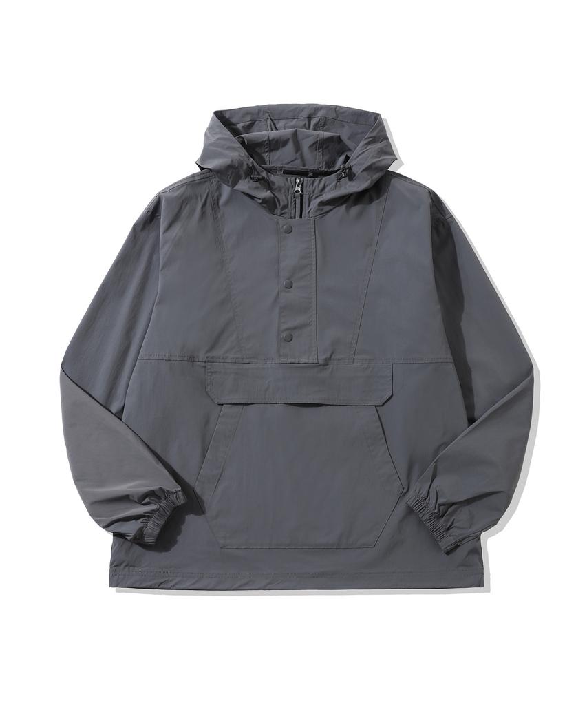 Groove Rhyme Men'S N95/Pu5 Nylon Spandex Hooded Long Sleeve Anorak (Semi-Oversized Fit)(25 Years)(3 Colors) [Lrarcuv182P]