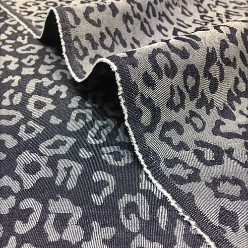150x50cm Baumwolle Mode Stil Leopardenmuster Garngefärbt Jaquard Gewaschener Denim Stoff Für Kleidung Rock Hose Handgemacht DIY Stoff