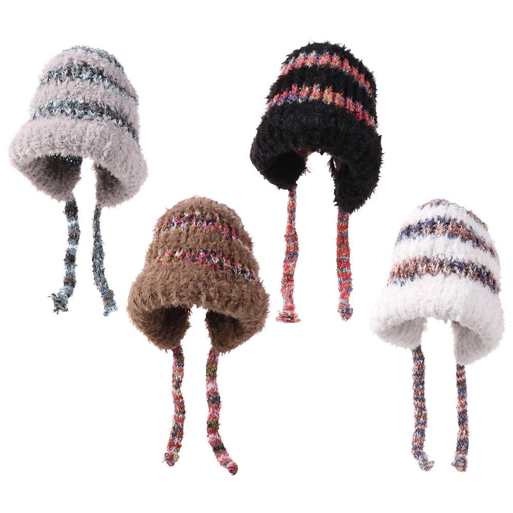 Soft Ear Protection Hat Korean Style Knitted Warm Hat Ski Caps Plush Pullover Hats  Outdoor