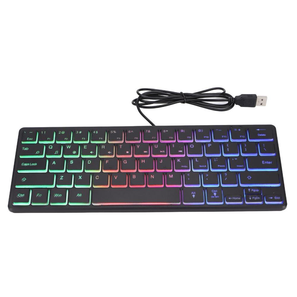 

64 Keys Wired Gaming Keyboard 3 Backlights RGB Backlights RGB Keyboard Plug and Play Backlit Keyboard Desktop Notebook Computer