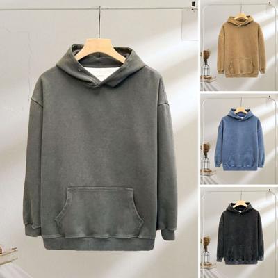 Winter Paar Hoodie Gewaschen Retro Locker Kapuzenpullover Langarm Unisex