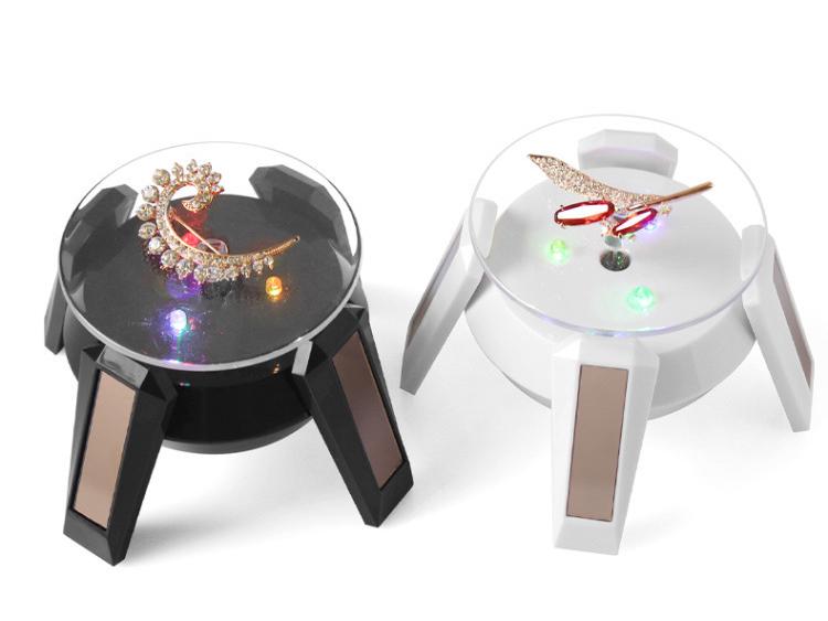 Solar-Powered Rotating Display Stand for Jewelry and Ornaments