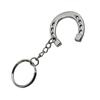 Fashionable Silver Tone Horseshoe Keyring Charm Sturdy Snaffle Bit Designs Keychain for Horse Lovers Decoration