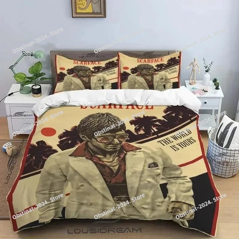 3D Printing Movie Scarface Bedding Set Duvet Cover Bed Set Quilt Cover Pillowcase Comforter king Queen Size Boys Adult
